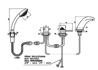 Смеситель на борт ванны Rav Slezak Dunaj DT271.5P хром
